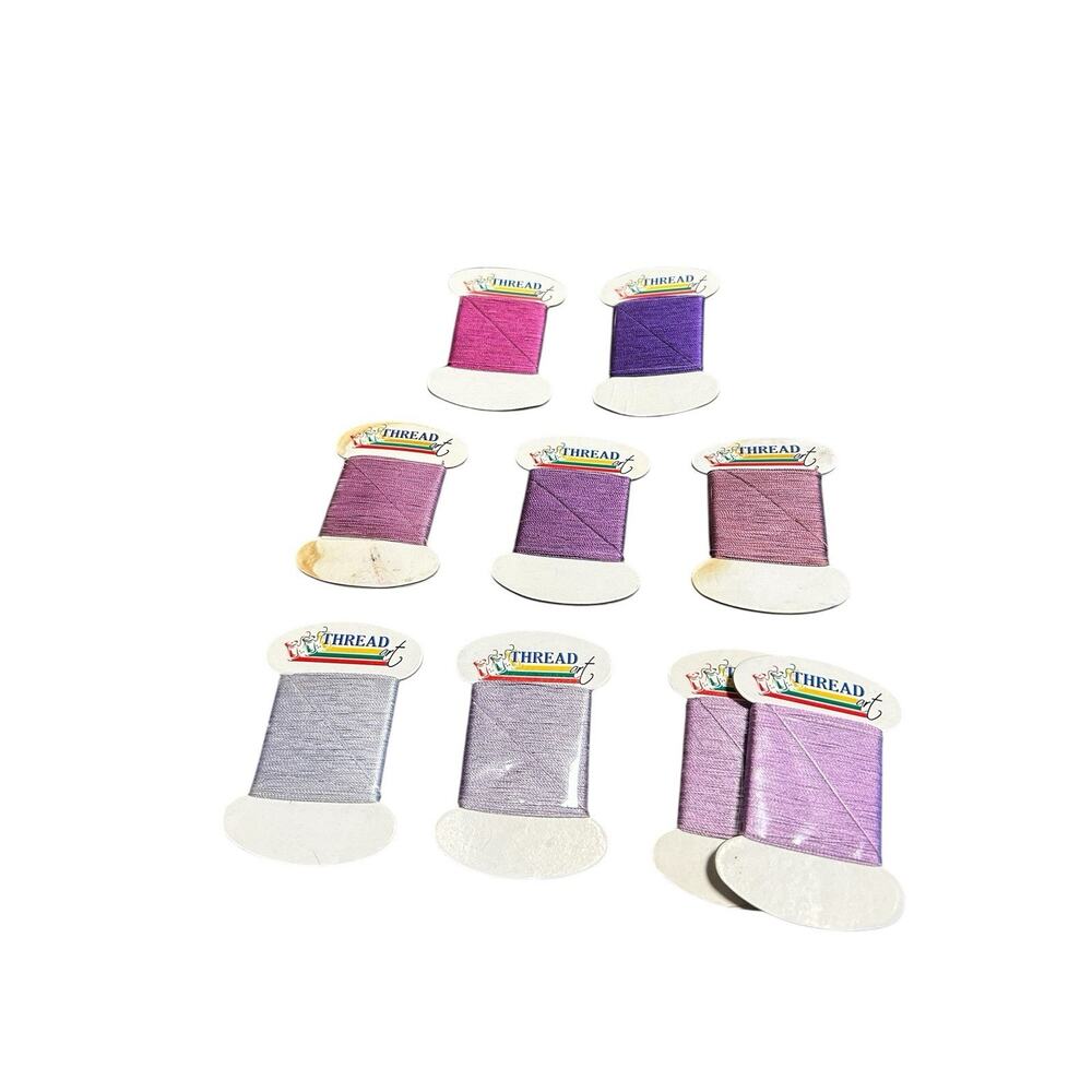 VTG Lot 9 Thread Art 100% Silk Embroidery Thread 20M Assorted Purple Shades New